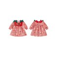 thumbnail image 2 of RUINIXCW Girls Christmas Dress, Long Sleeve Crew Neck Santa Claus Plaid A-line Dress, 2 of 8