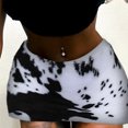 thumbnail image 2 of Minifaldas de piel con contraste de color blanco y negro para mujer, faldas informales punk de tiro bajo con retazos, ropa de fiesta y discoteca, 2 of 6
