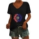 thumbnail image 1 of Camisetas Casuales de las Mujeres Gradiente Día de la Independencia Impreso Cuello Redondo, Blusa de Manga Corta para Diario, Fiesta Y Primavera Verano, 1 of 4