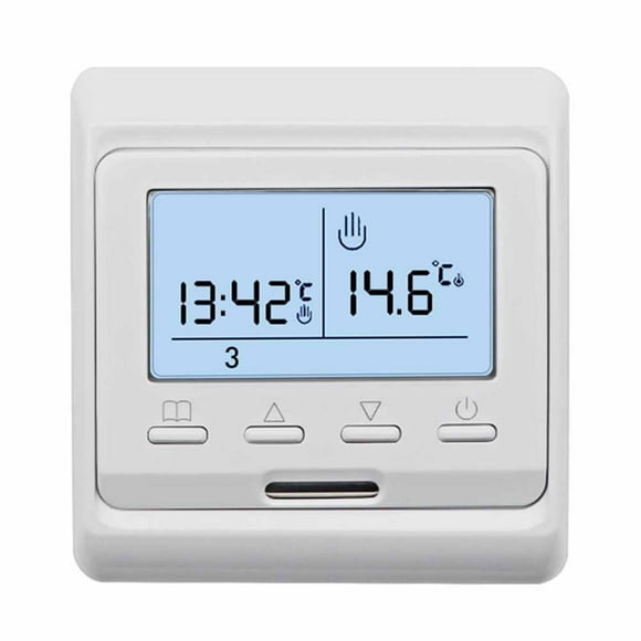 Chendee Programmable Temperature Controller Thermostat For Electric Floor Heating,White 3A