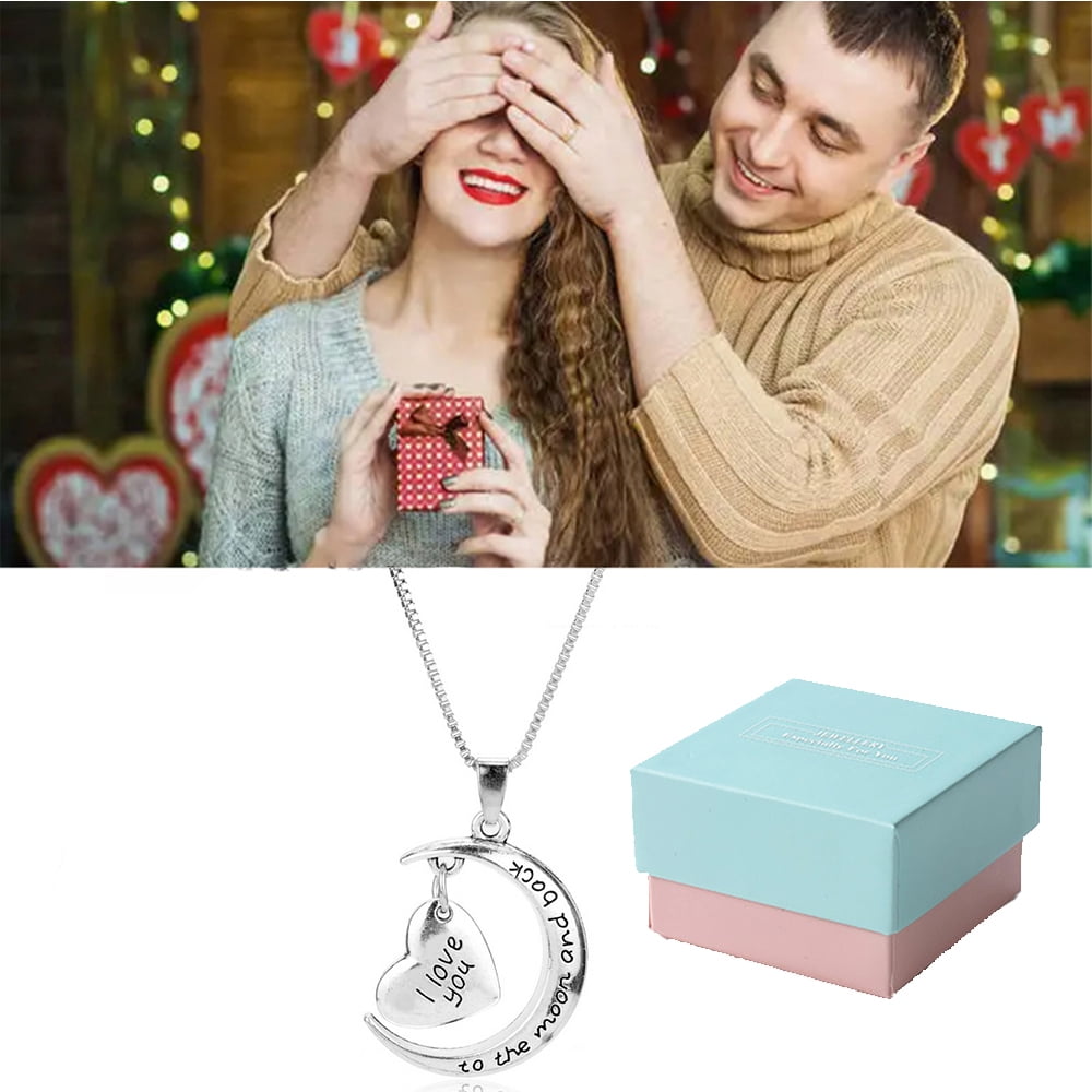 Necklaces for Women,'I Love You to the Moon and Back 'Pendant Necklace  Jewelry Gifts for Christmas Birthday Mother's Day Lover Family Gift