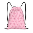 thumbnail image 1 of Lsque Pink Bows Print Drawstring Backpack Bag Sport Gym Sackpack Cinch Bags Drawstring Bags Draw String Sport Bag-Small, 1 of 6