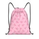 thumbnail image 1 of Fotbe Pink Bows Bolsa Mochila con Cordón Estampada, Bolsa de Gimnasio Deportiva, Bolsa Cinch, Bolsa con Cordón para Hombres y Mujeres-Small, 1 of 6