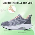 thumbnail image 2 of JOYFON Women's Walking Shoes Arch Support Orthotic Breathable Tennis Sneakers for Plantar Fasciitis Pain Relief GreyPink 8, 2 of 6