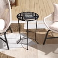 thumbnail image 2 of Outsunny 16" Patio Side Table, Metal Outdoor Table with Grid Top, Black, 2 of 10