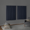 thumbnail image 4 of Mainstays Dark Navy Solid Blackout Rod Pocket with Back Tabs Curtain Panels 4PC Set, Set of 4, 30" W x 63" L, 4 of 11