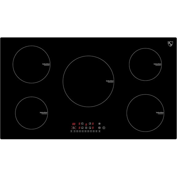 K&H 5 Burner 36 Inch Built-in Induction Electric Stove Top Ceramic Cooktop Touch Control 240V 9200W IN36-9205