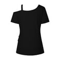 thumbnail image 4 of TYGHBN Women Summer Short Sleeved Metal Button Solid Color Top T Shirt Shirt Athletic Women Short Sleeve Casual Shirts for Women Women's T Shirts Casual Small Long Sleeve Shirt Womens Top Women's T, 4 of 4