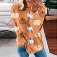 thumbnail image 5 of SOOMLON Halloween Clothes for Women Gothic Clothing Vintage Halloween Crewneck Sweatshirt Long Sleeve Pumpkin Top Scary Halloween Costumes Halloween Pumpkin Sweatshirt Orange M, 5 of 5