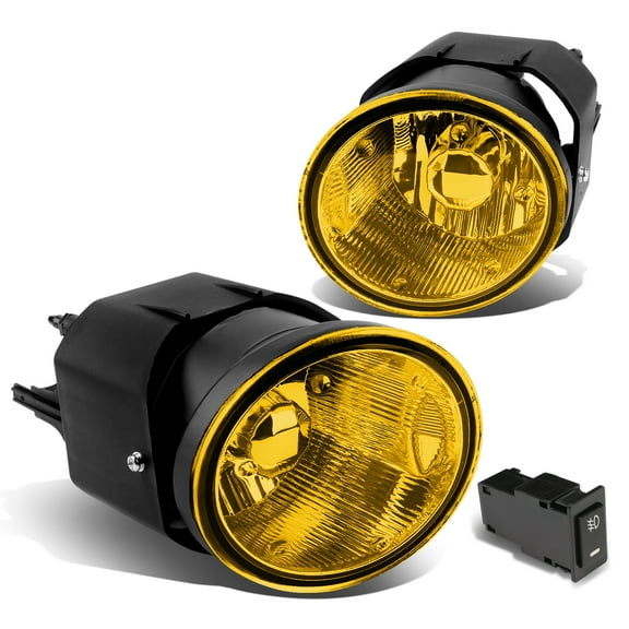 DNA Motoring FL-ZTL-202-AM For 2000 to 2004 Nissan Maxima/Sentra/Frontier/Xterra Pair Bumper Driving Fog Light Lamp Switch Amber Lens 01 02 03