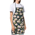 thumbnail image 3 of Naloa 1Pack Adjustable Bib Apron Waterdrop Resistant Cooking Kitchen Aprons for Women Men Chef, Flowers Print, 3 of 8