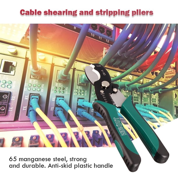 TUOSENpelacables de 8 pulgadastijeras de corte de cablescortador de alicates pelacables