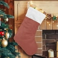 thumbnail image 5 of Coolnut 17.7 Inch Christmas Stockings, 2 PCS Red and Brown Solid Color Presonalized Large Stocking Sock for Family Holiday Xmas Party Decorations, 5 of 7