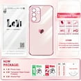 thumbnail image 7 of LeYi for Galaxy A36-5G Case: with Tempered Glass Screen Protector [2 Pcs]+ Full Camera Lens Protection,Love Heart Plating Cute Luxury Shockproof Case for Samsung A36 5G, Cute Present for Mom, Pink, 7 of 7