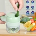 thumbnail image 2 of Ghojet Handheld Electric Vegetable Cutter Set Rechargeable Portable Vegetable Cutter with 3 Stainless Steel Blades Electric Veggie Chopper Detachable Electric Garlic Chopper for Home Kitchen, 2 of 10