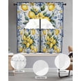 thumbnail image 2 of Yellow Lemon Swag Kitchen Curtains Sets for Windows 24 Inch Length, Middle Century Blue Italian Textured Short Window Curtain Panels Swags Valances and Tiers 3 Piece Set for Cafe/Dining Room, 2 of 5
