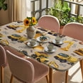 thumbnail image 3 of Construction Truck Table Cloths for 6 Foot Rectangle Tables, Cartoon Grips and Bulldozers Beige Patio Waterproof Elastic Fitted Tablecloths, Washable Rectangular Table Cover for Camping, 3 of 8