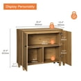 thumbnail image 3 of WAMPAT Modern 3-Compartment Sideboard Buffet Cabinet with Shelves & Doors, Wooden Coffee Bar Storage for Dining Room, Living Room, Hallway,Oak Brown - 35.4 Inches, 3 of 6
