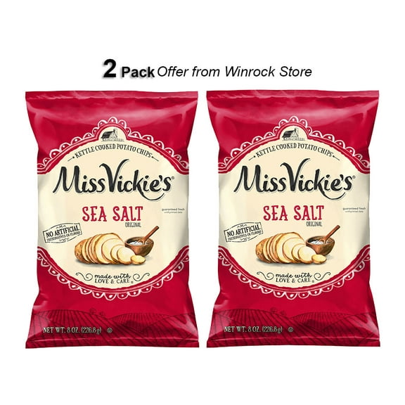 Miss Vickie's Sea Salt Potato Chips, 8.0 oz (2 Pack) Offer from Winrock Store