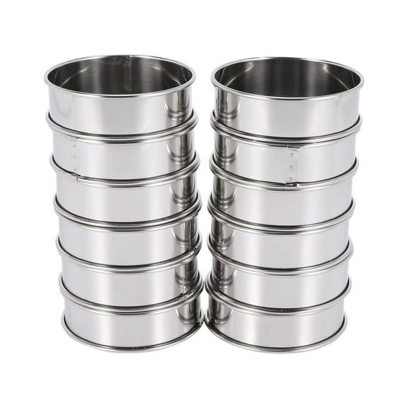 Double Rolled Tart Rings Stainless Steel Round Muffin Metal Crumpet Molds for Making Crumpet,Tart,Muffin 12