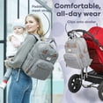 thumbnail image 3 of Ruvalino Baby Diaper Bag Backpack, Waterptoof Large Multifunctional Travel Bag with Extra Durable Fabric and Foldable Changing Pad included, Gray, 3 of 7