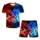 thumbnail image 4 of Conjunto de camiseta y pantalón corto de dos piezas para niños del anime japonés "Sonic", camiseta de verano para niño y niña + pantalón corto de playa, 4 of 5