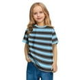 thumbnail image 7 of Ashirexll Girls T Shirts, Summer Shirts for Girls 3-14 Years Fashion Striped Printed Casual Short Sleeve Round Neck Tops, 7 of 7