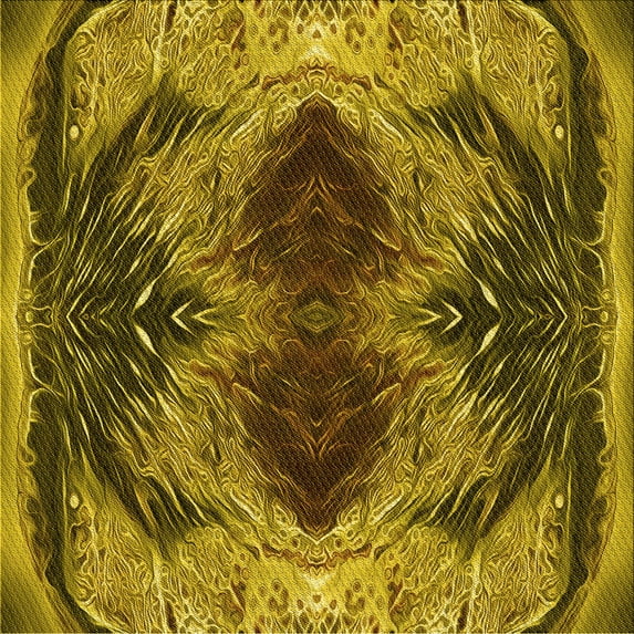 Ahgly Company Machine Washable Indoor Square Transitional Yellow Area Rugs, 4' Square