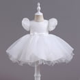 thumbnail image 3 of Zaldita Baby Girls Sequins Princess Birthday Party Dress Pageant Tulle Bowknot Tutu Dress White 3-4, 3 of 5