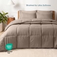 thumbnail image 3 of Bare Home 7-Piece Bed-in-a-Bag - Queen, Taupe with Taupe Sheet Set, 3 of 10