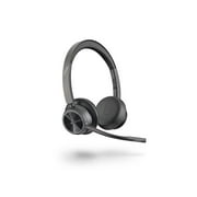 Poly - Voyager 4320 UC Wireless Headset (Plantronics) - Headphones with Boom Mic - Connect to PC/Mac via USB-C Bluetooth Adapter, Cell Phone via Bluetooth - Works with Teams (Certified), Zoom & More