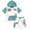Teal Off White, variant on Teenage Mutant Ninja Turtles Toddler Boys' 2-Piece Hooded Tee and Shorts Set Teal Off White