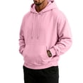 thumbnail image 4 of Men's Hoodie Trendy Long Sleeve Drawstring Hooded Sweatshirt Loose Fit Streetwear Pullover with Pocket Pink XL, 4 of 7