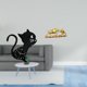 thumbnail image 2 of Reloj de pared de gato acrílico, adorno moderno de dibujos animados con escultura de , obra de arte animal Feng Shui para decoración de escritorio, 2 of 8