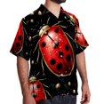 thumbnail image 2 of Seven Starred Ladybird Men's Short Sleeve Beach Shirts, Hawaiian Printed Button Down Summer Casual Unisex Men's Shirts, 2 of 6