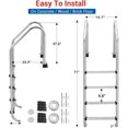 thumbnail image 2 of YUSAZENS 304 Stainless Steel Pool Ladder, Heavy Duty Inground Pool Step Ladder for Pool Spa Stair Access 4 Steps, 2 of 5