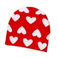 thumbnail image 1 of Red Red Love Pattern Knitted Beanie Outdoor Warm Winter Hat For Women Free Size Head Circumference 22.8 Inch Soft Material, 1 of 3
