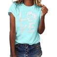 thumbnail image 2 of Babysbule Women's Summer Tops Unisex T-shirt Love Printed Pattern Casual Fashion Soild Color Short Sleeve Tops, 2 of 7
