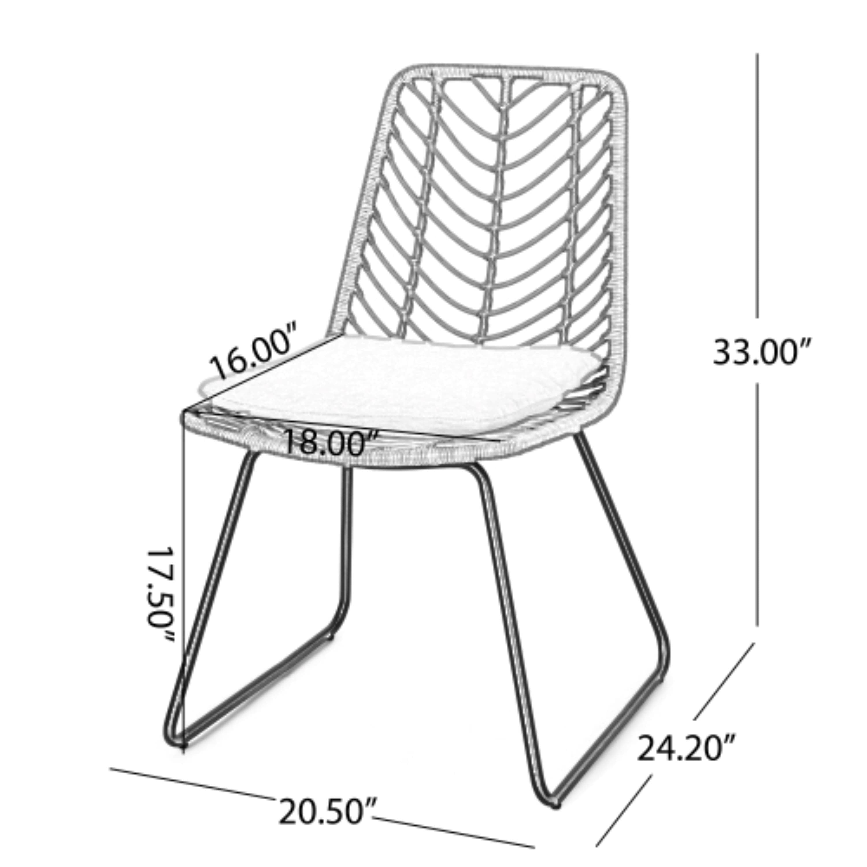 MAYEERTY CHAIR 2PCS with 2 Gray Cushions Comfortable Seating for Living Room Dining Room