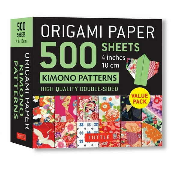 Tuttle Studio Double-Sided Origami Paper, Colorful Japanese Kimono Patterns, 500 Sheets