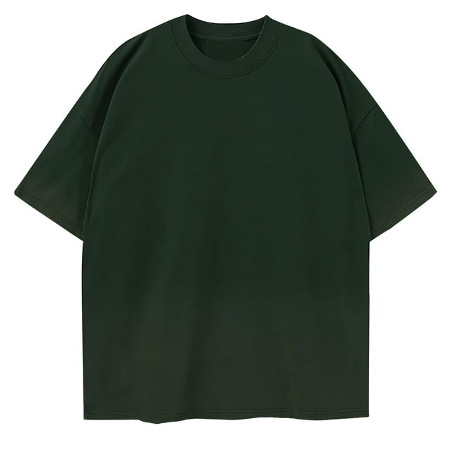 Besolor T-Shirt d'Été pour Hommes Dégradé Col Rond Manches Courtes Chemises Décontractées Amples Chandail Basique Hauts