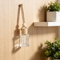 thumbnail image 4 of 1Pc 10ml Hanging Car Air Freshener Diffuser Bottle Empty Clear Glass Essential Perfume Oil Aromatherapy Fragrance Perfume Pendant Glass Bottle Decor with Wooden Caps(I), 4 of 6