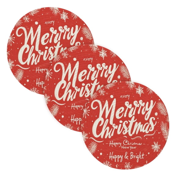BZSMCE Mats for Pots,Pans Place Design Merrh Christmas Print Simple Style Pattern Pot Mats