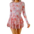 thumbnail image 4 of Yammkia Women's Racerback Athletic One Piece Swimsuit Modest Knee Lenth Full Coverage Bathing Suit Sport One Piece(Red,XL), 4 of 9