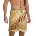 thumbnail image 2 of Naloa Vintage Baseball Men's Short Pajama Pants, Lounge Comfort Shorts with Elasticized Waistband and Side Pockets - XX-Large, 2 of 9