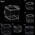 thumbnail image 5 of BUYISI 3pcs Transparent Acrylic Candy Box Wedding Party Favor Packing Jewelry Storage 5.5*5.5*5.5, 5 of 5