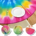 thumbnail image 4 of Rainbow Tie Dye Mandala Pattern Round Fitted Tablecloth with Elastic Edge,Dining Table Cover Waterproof,Outdoor Round Tablecloth for Camping,Dining,Indoor and Outdoor, 4 of 7