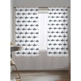 thumbnail image 5 of Sheer Curtains 63 Inch Length, Blue Grey Sharks Semi Sheer Curtains Light Filtering Window Treatment, Modern Coastal Ocean Animals Privacy Voile Drapes for Living Room Bedroom 52x63 Inch, 5 of 7