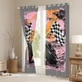 thumbnail image 3 of Castle Fairy Checkered Flag Black Out Curtains,Racing Car Curtains Pack of 2 (42x63 Each), 3 of 6