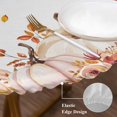 thumbnail image 3 of Fall Pumpkins Round Tablecloth, Fitted Table Cover with Elastic for 55"-60" Round Tables, Thanksgiving Autumn Wildflowers Rustic Leaves Table Cloth Outdoor Indoor Dinning Party Waterproof Tablecloths, 3 of 7